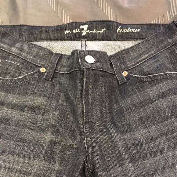 7 For All Mankind Faded Black LONG Jeans size 28 - Picture 6 of 8